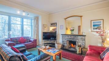 TV, fireplace, DVD player