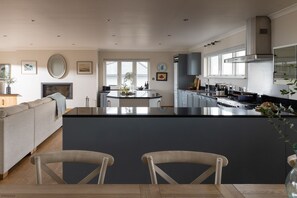 Fridge, dishwasher, coffee/tea maker - Springtide - New Polzeath - stylish sea view property sleeping 8-9 guests (New Polzeath)