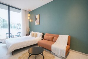 1 bedroom, iron/ironing board, free WiFi, bed sheets - Modern and Budget friendly studio Apartment with Gym, Pool and Paddle court (Dubai)