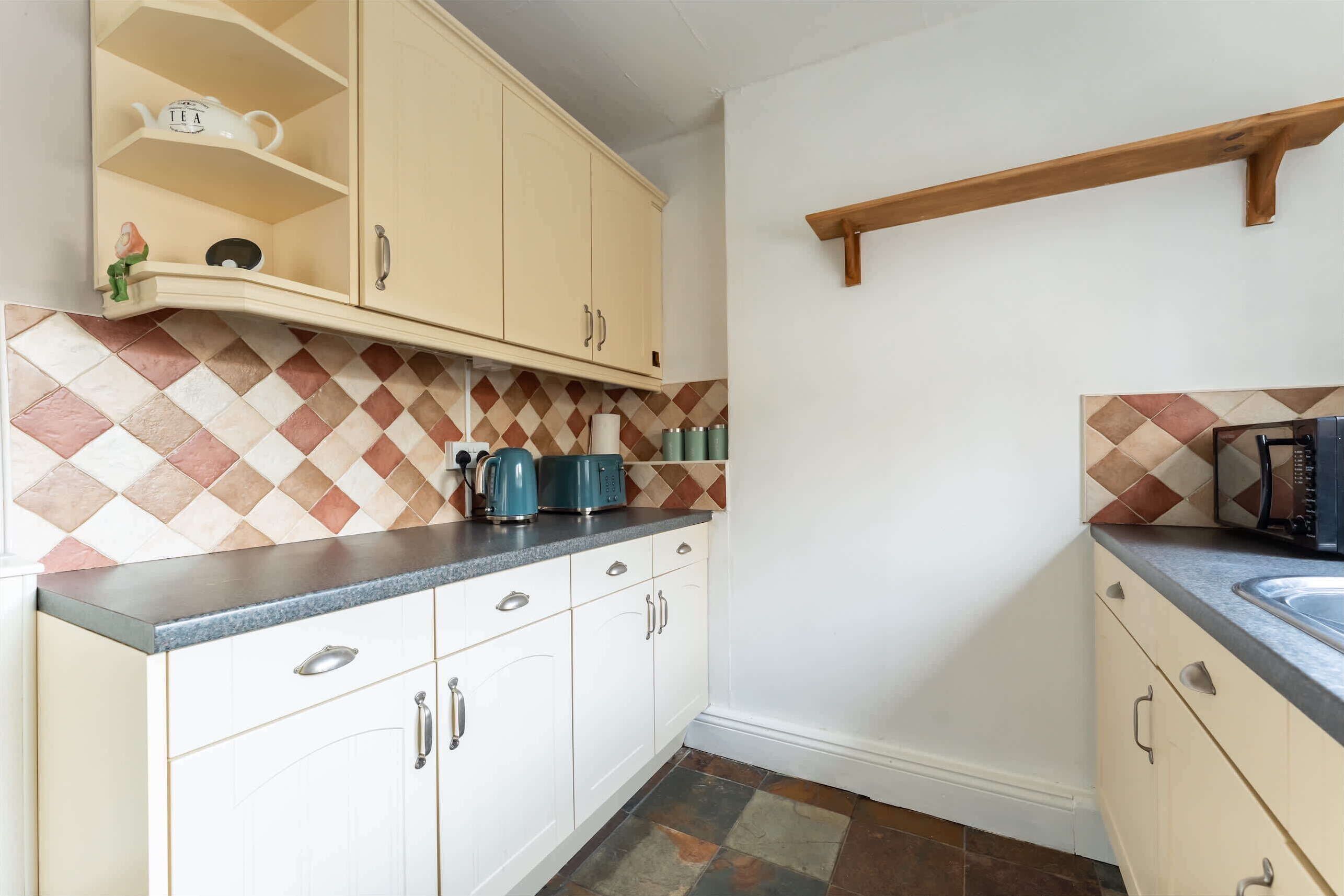 Fridge, microwave, oven, toaster