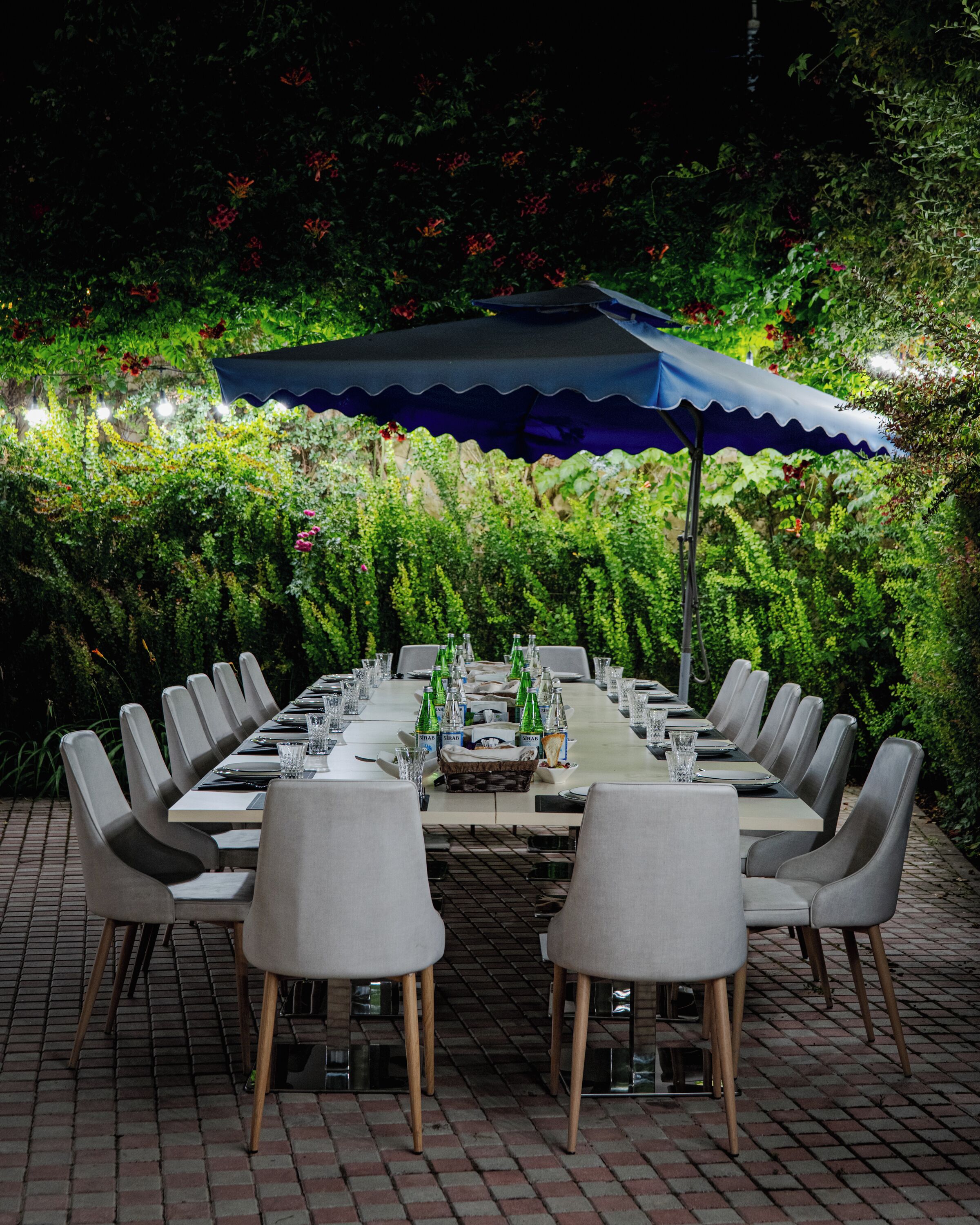 Outdoor banquet area