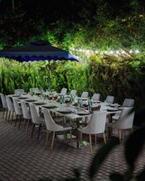 Outdoor banquet area