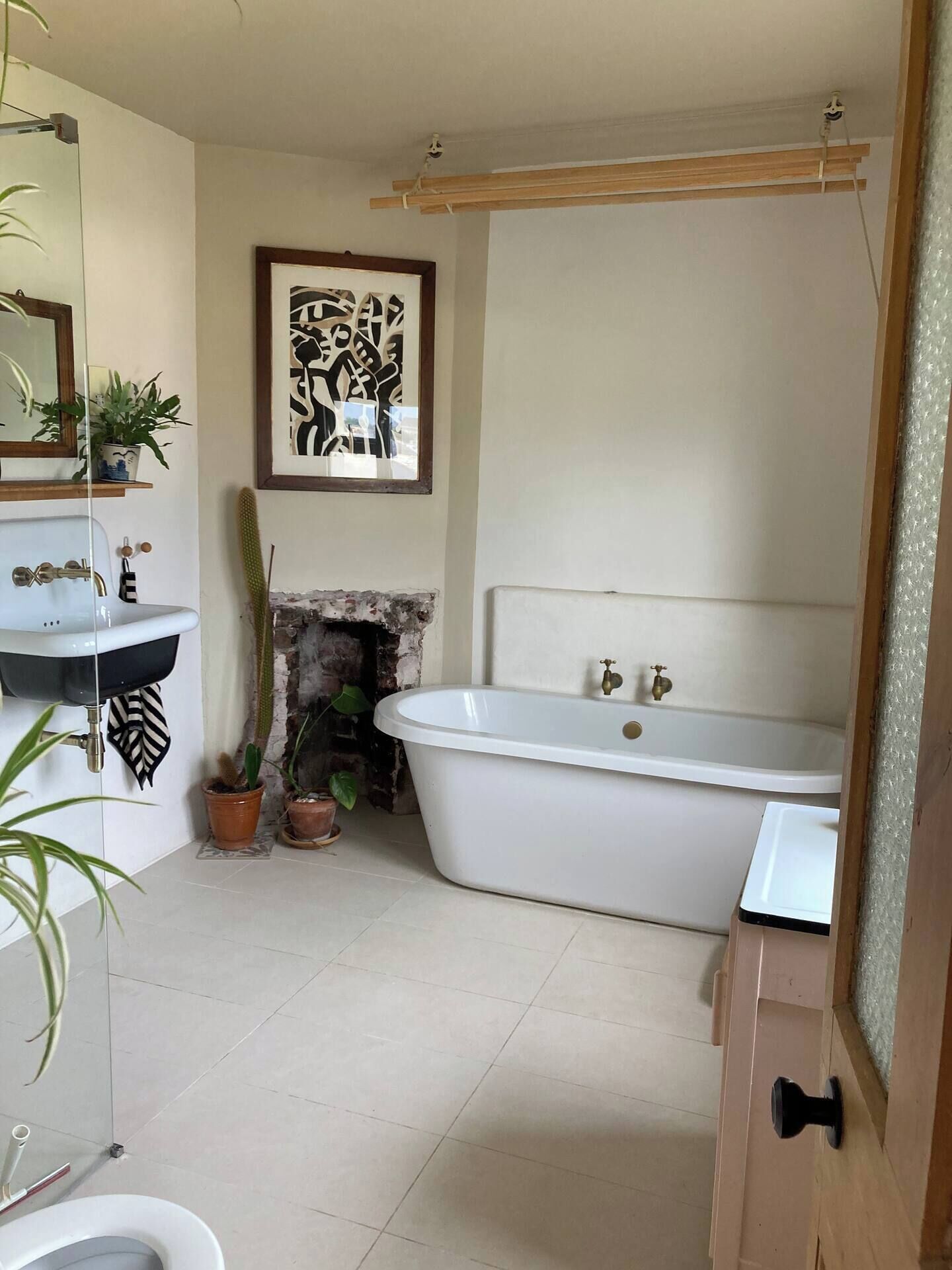Hair dryer, towels, toilet paper