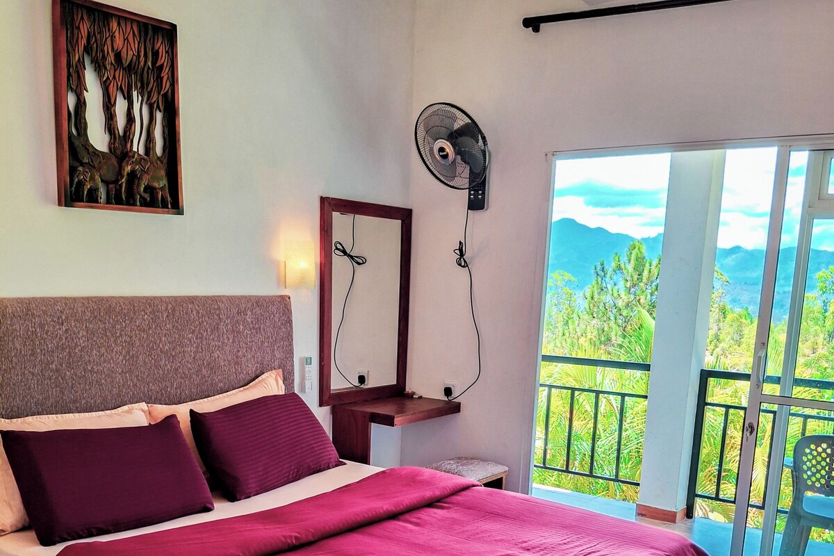 Deluxe Double Room, Mountain View | In-room safe, desk, laptop workspace, iron/ironing board