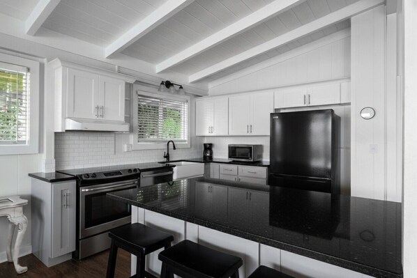 Fridge, oven, stovetop, dishwasher