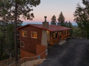 Exterior - Salty Pines - Scenic Log Cabin w/ Hot Tub, Sierra Blanca Views & Pet-Friendly (Ruidoso)