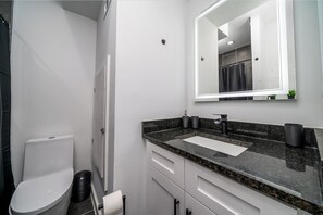 Shower, towels, soap, toilet paper - Serene 2-bedroom house with AC in College Park (College Park)