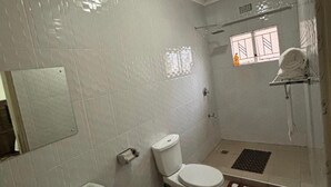 Ducha, toallas, jabón, papel higiénico