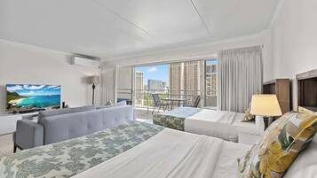 Apartment, 1 Bedroom, Beachfront | 1 bedroom, iron/ironing board, individually decorated