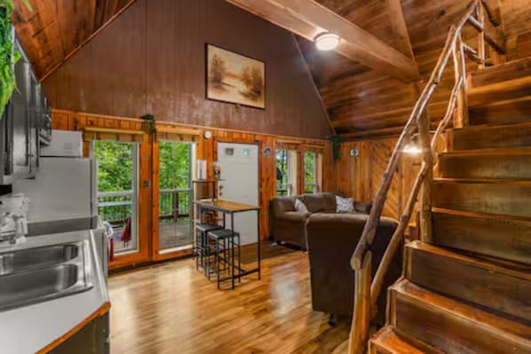 Living area - Mountaintop Cabin - Hot Tub - Natural Bridge 3mile (Stanton)