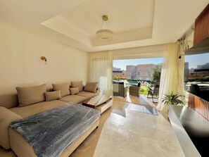 Living area - Relaxing Home with Pools and beach access in Taghazout Bay (Tamraght)