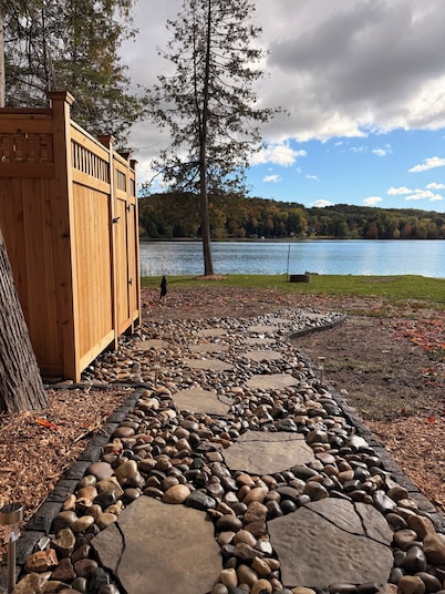 Lakefront Rustic Cabin Retreat with Outdoor Shower