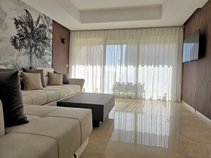 Living area - The Home Zayn El Bahar with Pools and beach access in Taghazout Bay (Tamraght)