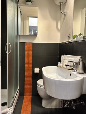 Dusche, Haartrockner, Bidet, Handtücher