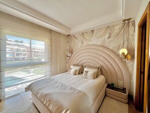 2 bedrooms, iron/ironing board, WiFi, bed sheets - Architect Design Apt with sea views and pools access in Taghazout Bay (Tamraght)