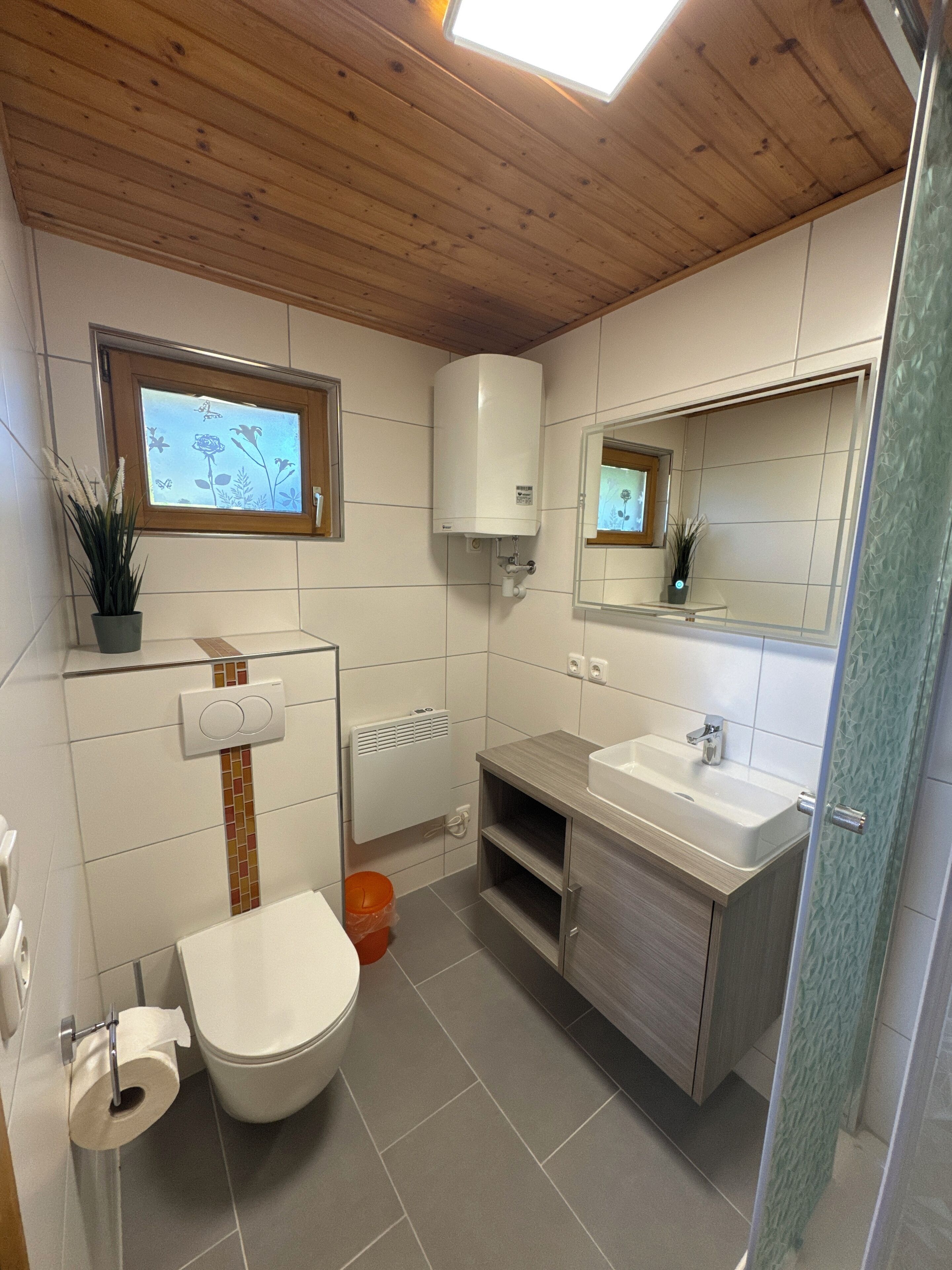 Shower, toilet paper