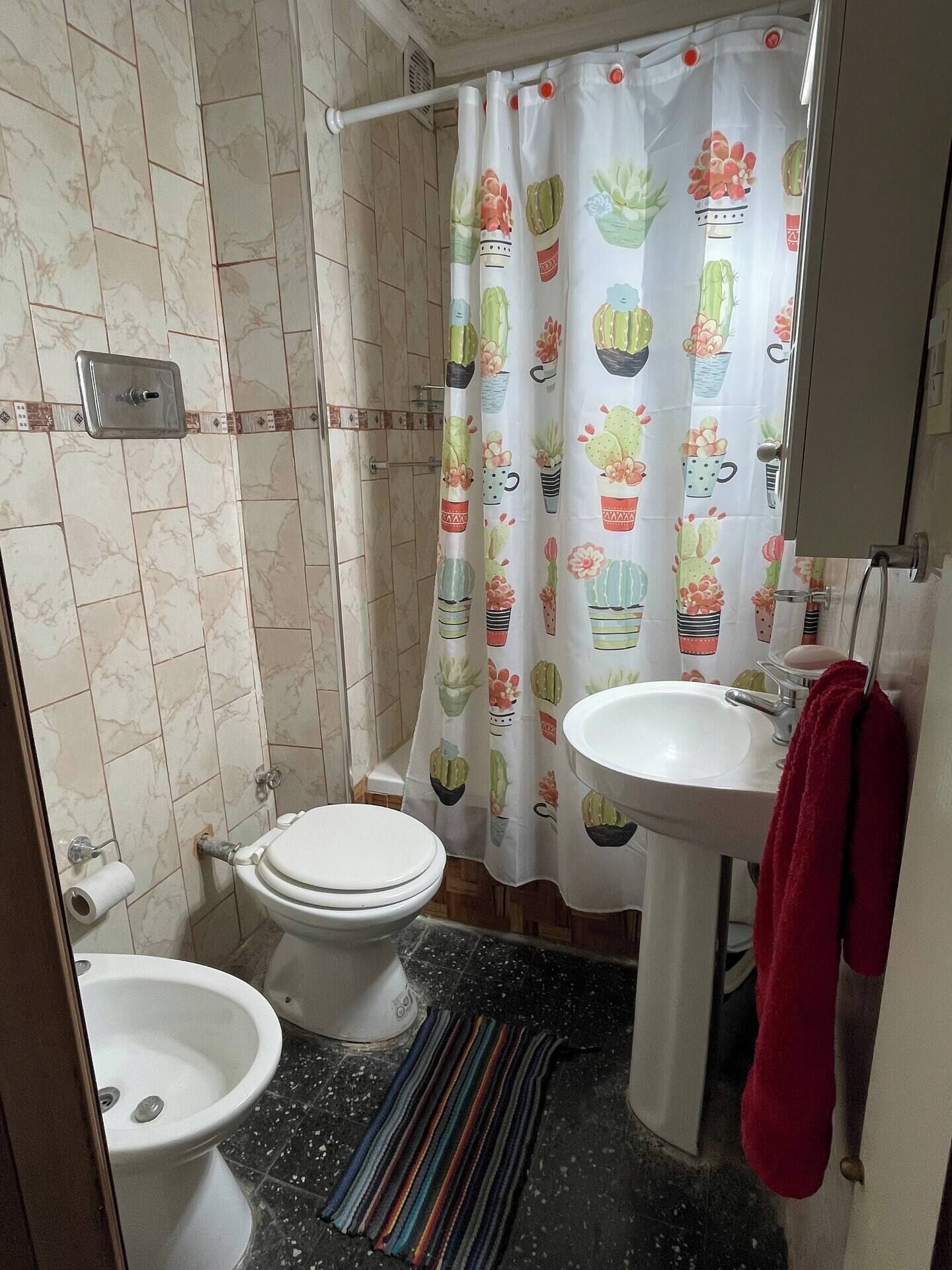 Bidet, asciugamani, sapone, carta igienica