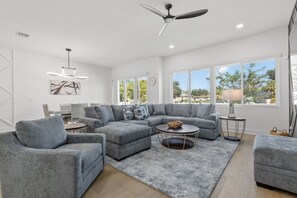 TV - NEW! Columbus Cabana | Modern & Spacious Home In Heart of Tampa w/ 95` Smart TV (Tampa)