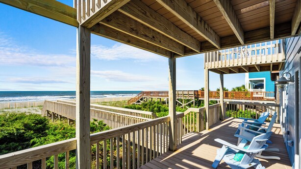 Property grounds - Oceanfront Holden Beach - 3BR, Private Pool, Sleeps 10 (Holden Beach)