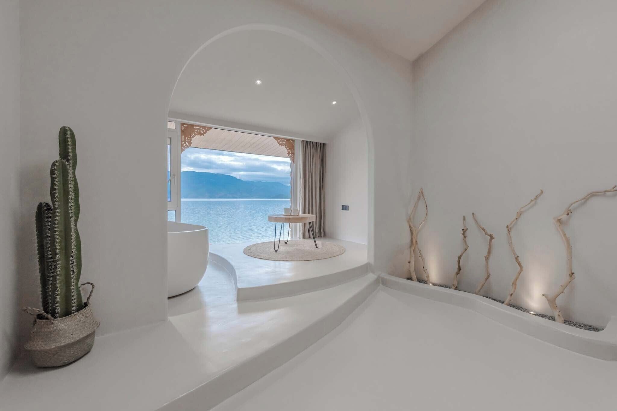 Desk, laptop workspace, blackout curtains, soundproofing