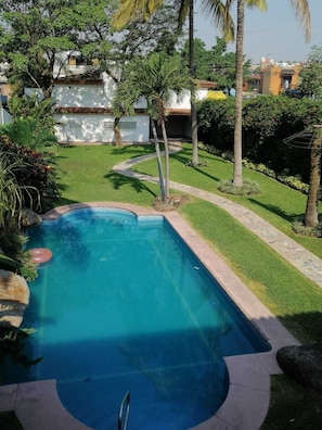 Outdoor pool, a heated pool