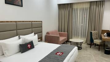 In-room safe, desk, laptop workspace, iron/ironing board