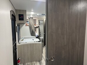 Interior - 4 miles from lake James State Park. Enjoy this brand new camper on private lot. (Nebo)