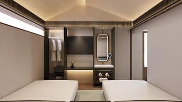 Comfort Twin kamer, veranda, uitzicht op de binnenplaats | Luxe beddengoed, donsdekens, bedden met traagschuimmatrassen