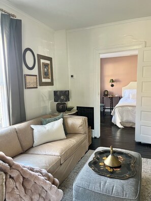 Living area - The Porch Parlor-Historic Oakwood, walkable, Pets (Raleigh)