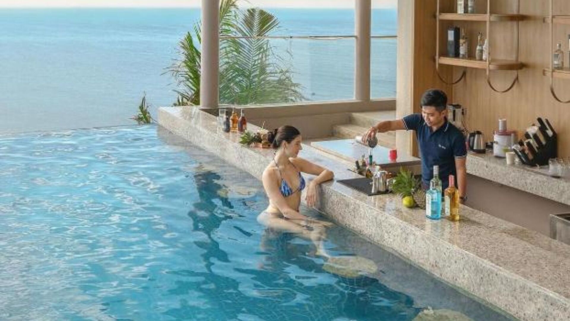 3 indoor pools, 5 outdoor pools