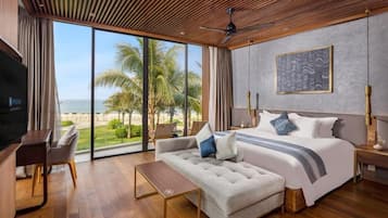Grand Villa, 3 Bedrooms, Beachside | Egyptian cotton sheets, premium bedding, down duvets, memory-foam beds