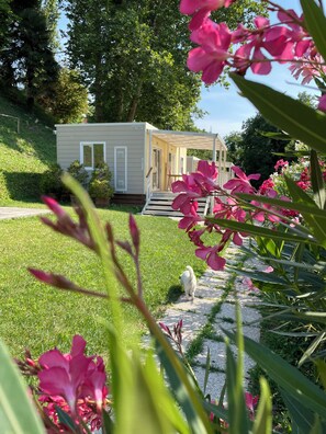 Perheasuntovaunu, näköala puutarhaan | Yksityiskohta ulkoa