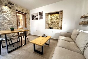 TV - Nomas Home Kalyves • Beachfront Sea Views, Modern Comfort Steps from the Center (Chania)