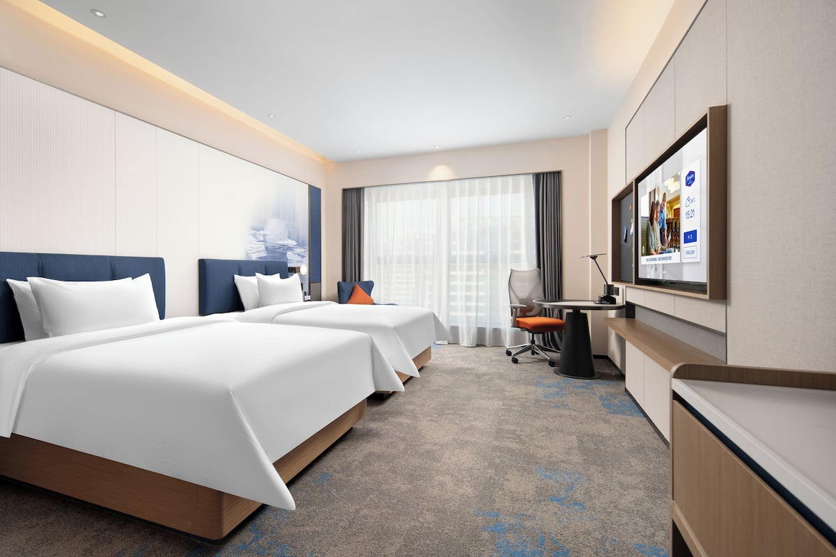 Luxury Double Room, City View | Desk, laptop workspace, blackout curtains, soundproofing