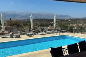 Pool - Villa Eleni, Vamos Sea & Mountain View with Pool (Chania)