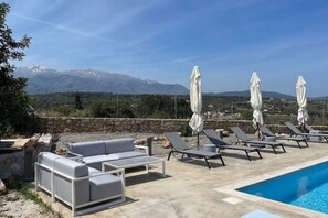 Pool - Villa Eleni, Vamos Sea & Mountain View with Pool (Chania)