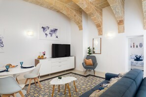 Apartment, City View | Living area - Traditional APT with Internal Courtyard (Valletta)