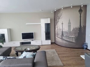 House, 4 Bedrooms, Smoking, Balcony | Living room - Serene 4-bedroom House Rental in Historic Rīga (Riga)