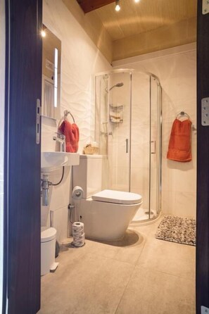 Deluxe Double Room, Balcony, Sea View | Bathroom - Ajuga Luxury Boutique B&B  (Qala)