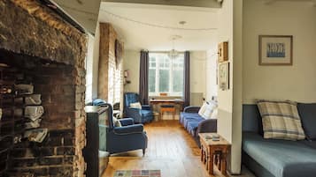 TV, fireplace, offices