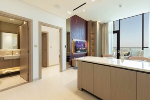 Deluxe Apartment, Balcony, City View | Private kitchen | Espresso maker, coffee/tea maker, electric kettle, highchair - Exclusive High-Floor Apartment  (Dubai)