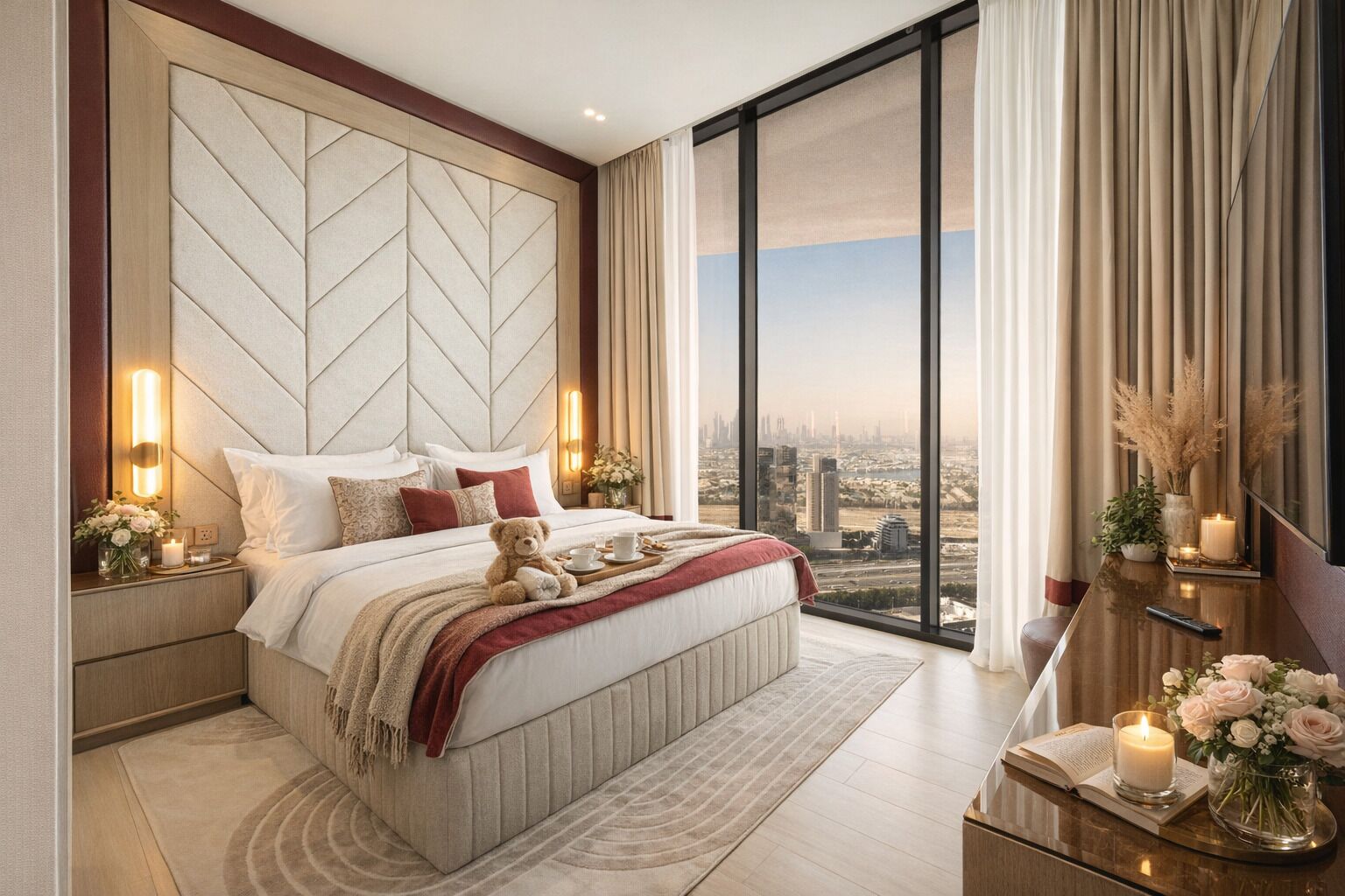 Apartamento Deluxe, balcón, vistas a la ciudad | Ropa de cama de alta calidad y edredones de plumas