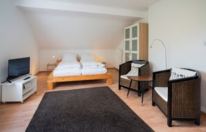 1 slaapkamer, een strijkplank/strijkijzer, wifi, beddengoed