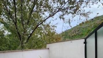 Standaard tweepersoonskamer, balkon, uitzicht op tuin | Buiten dineren