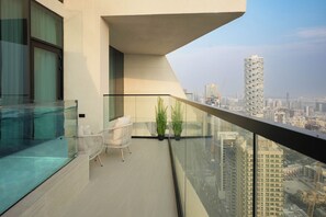 Deluxe Apartment, Balcony, City View | Balcony view - Elegant High - Private Pool (Dubai)