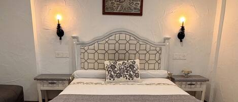 Individually decorated, individually furnished, desk, laptop workspace