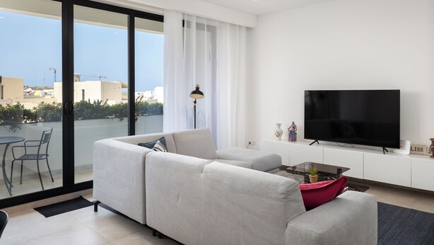Apartment, City View | Living area - Stylish 1BR APT with Terrace (Marsaskala)