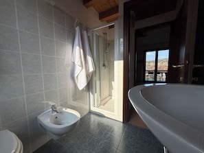 Dusche, Haartrockner, Handtücher