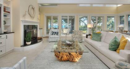 Beautiful 6BR Oceanfront Home in Sea Pines with Private Beach Path, Pool and Spa