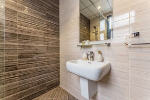 淋浴设施、吹风机、坐浴桶、毛巾